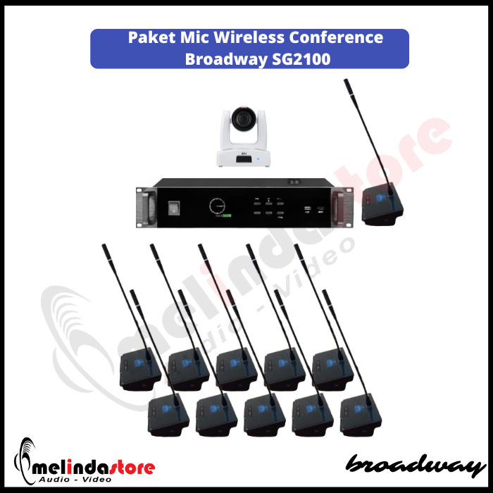 Mic Wireless Conference Broadway SG2100 - 11 Mic + Camera PTZ